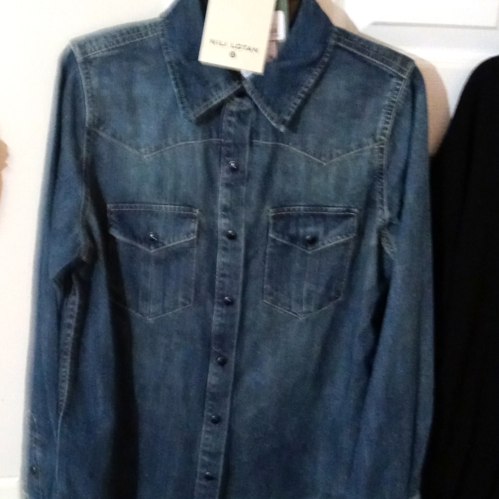 Nili loran blue denim shirt